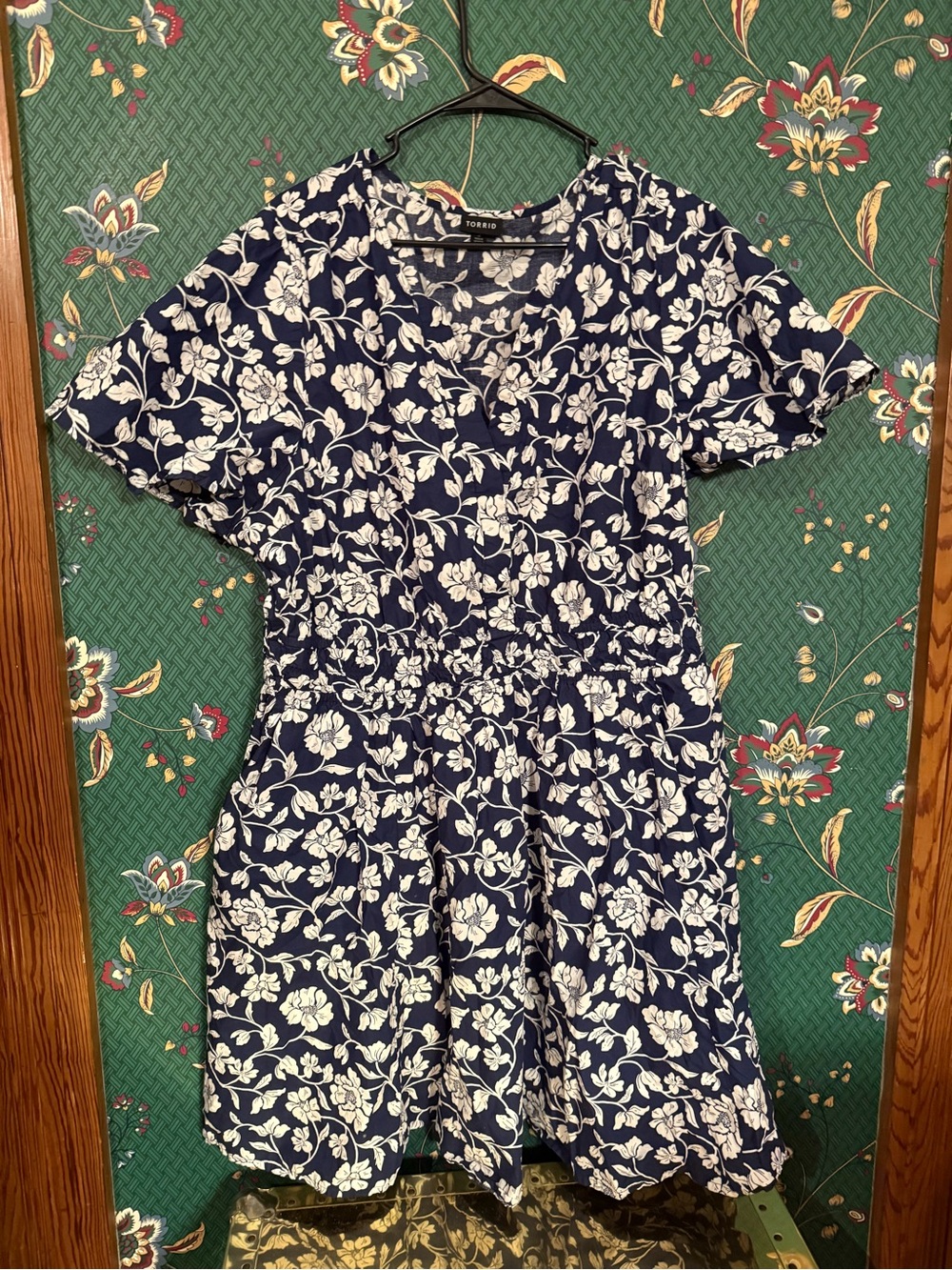 Torrid Navy Floral Short-Sleeve Dress